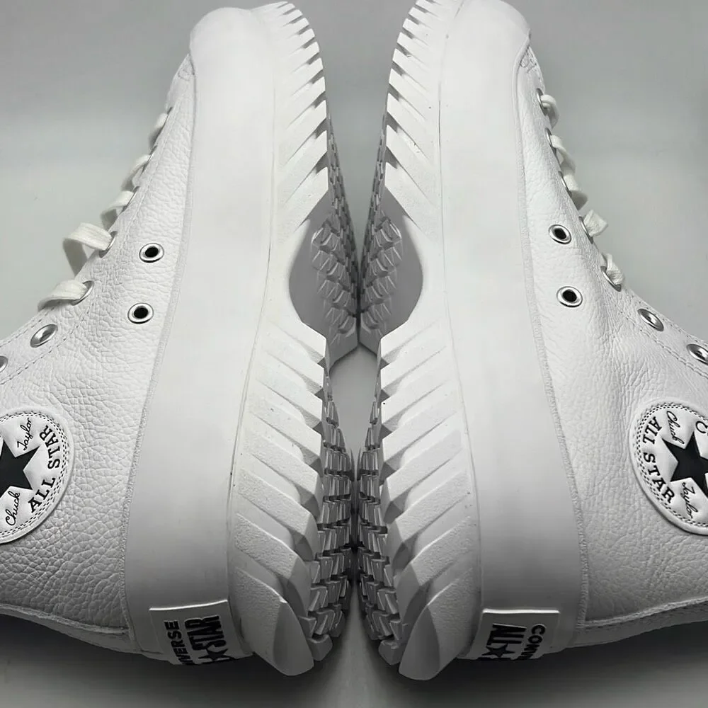 Converse Chuck Taylor All Star Leather Lugged 2.0 White Sneakers Men 8.5 / W10.5 - Picture 6 of 9